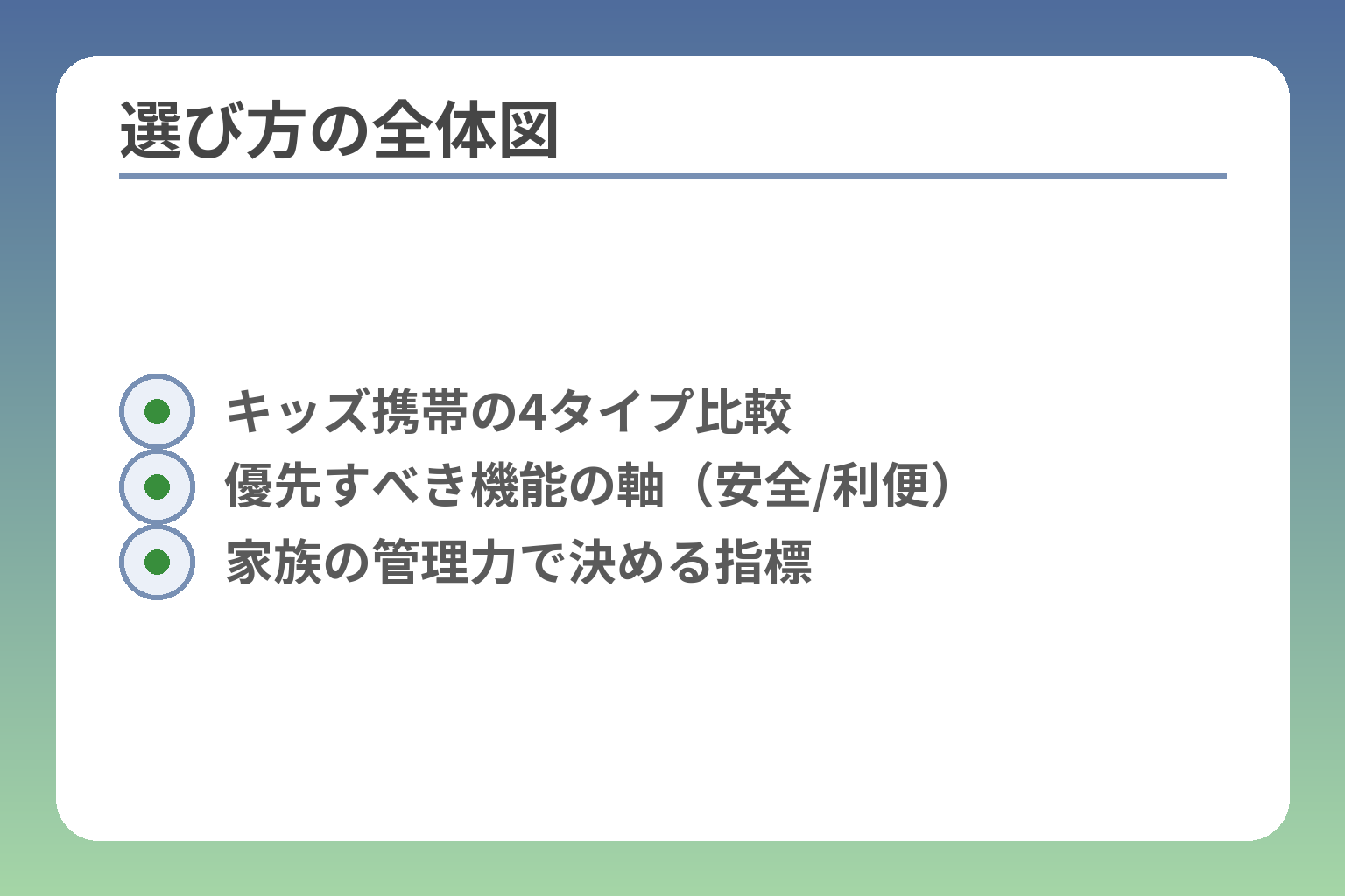 選び方の全体図