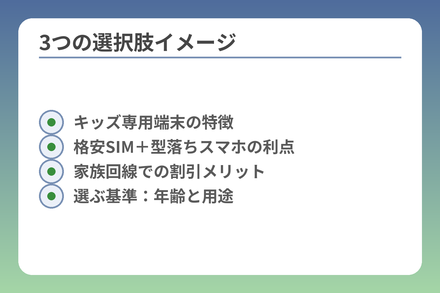3つの選択肢イメージ