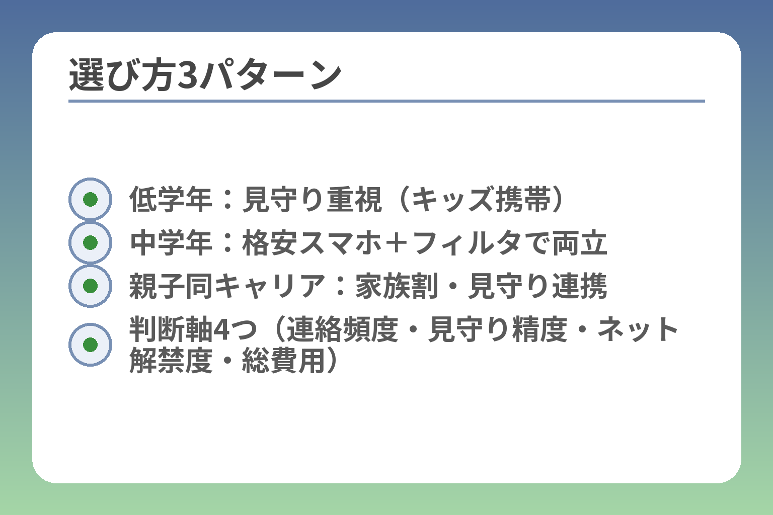 選び方3パターン