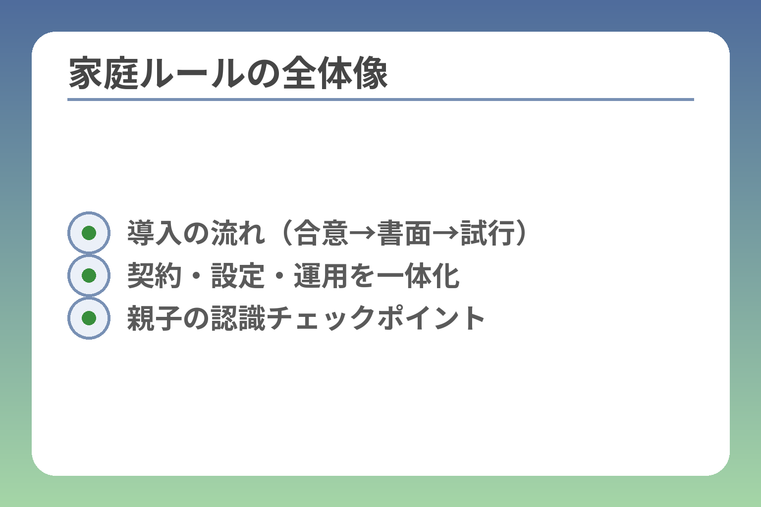 家庭ルールの全体像