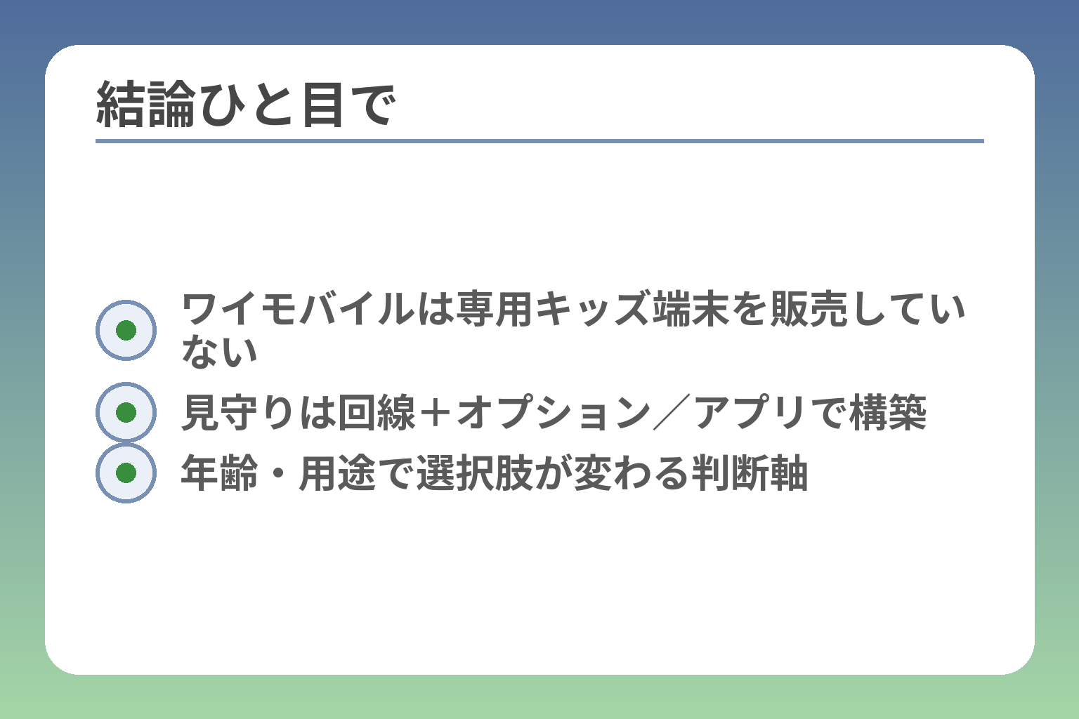 結論ひと目で