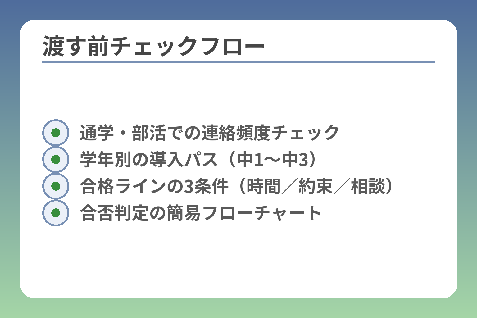 渡す前チェックフロー
