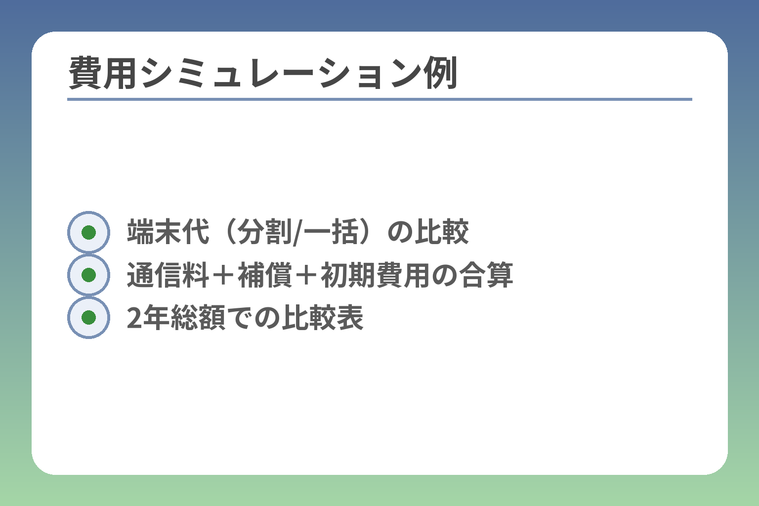 費用シミュレーション例