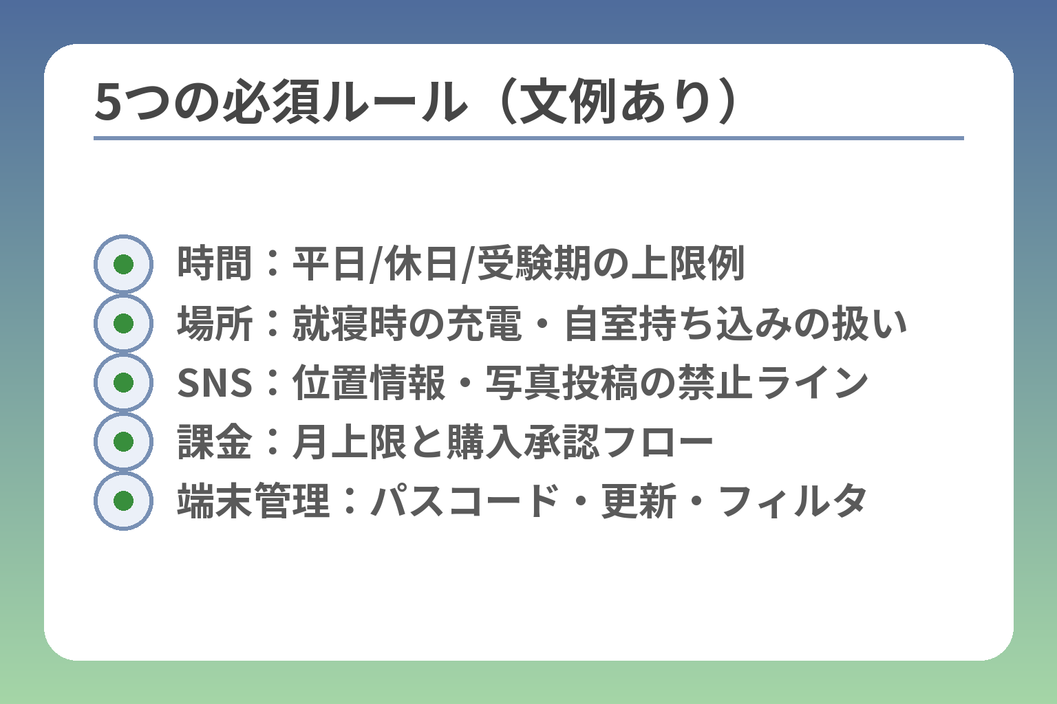5つの必須ルール（文例あり）