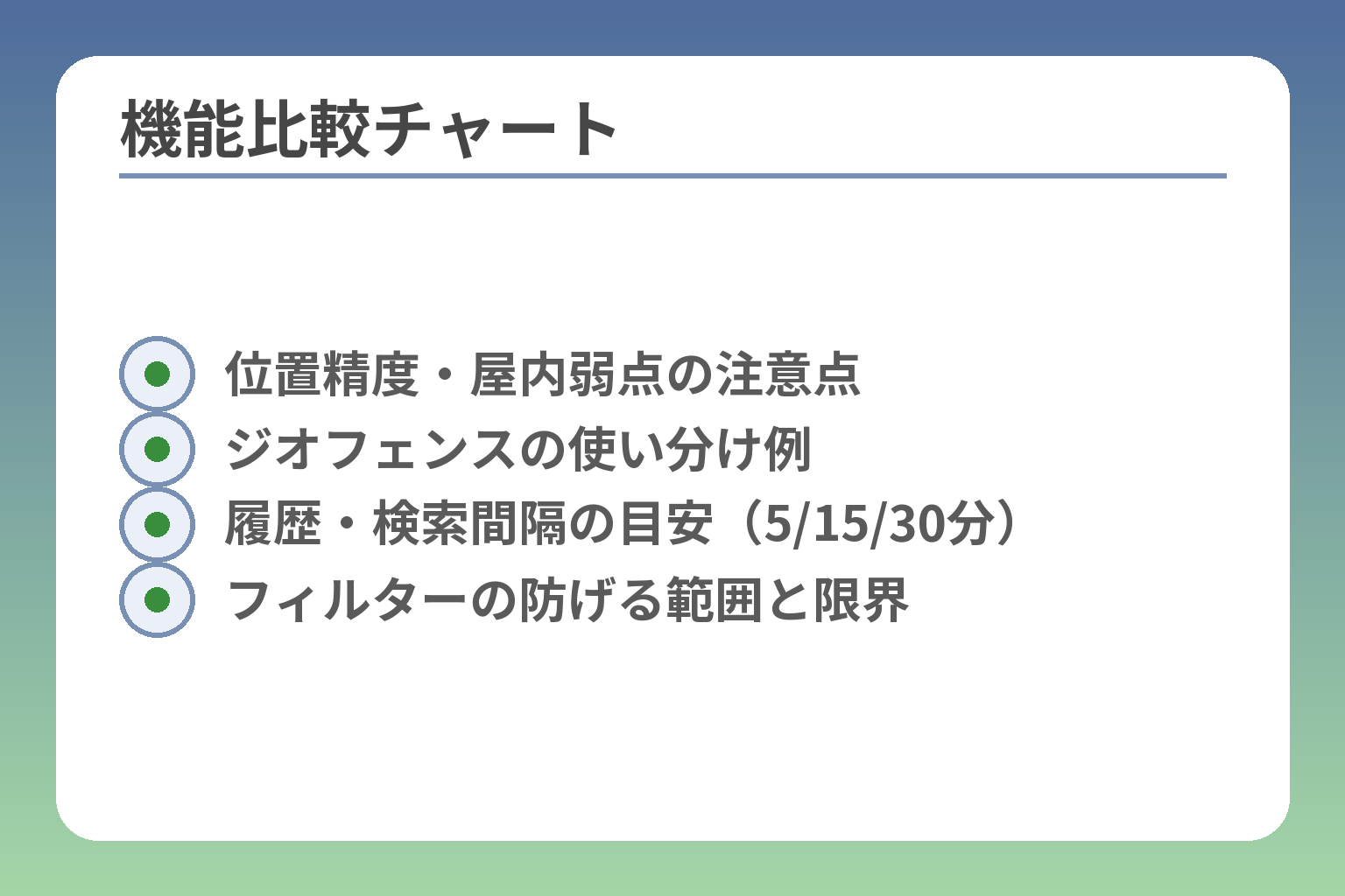 機能比較チャート
