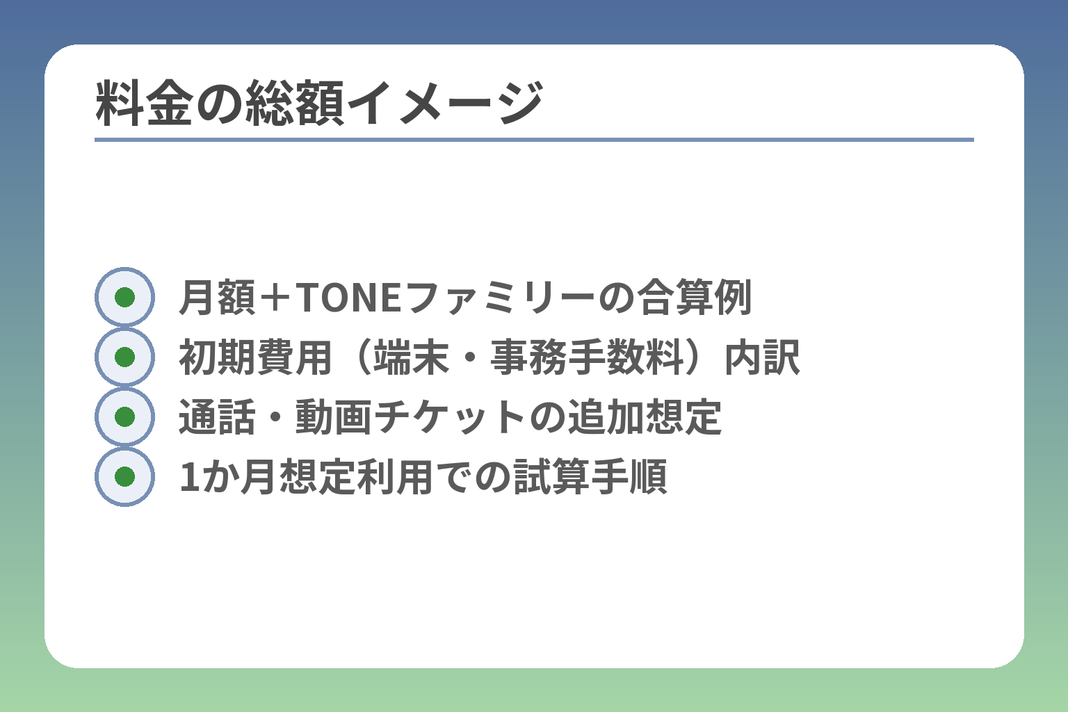 料金の総額イメージ