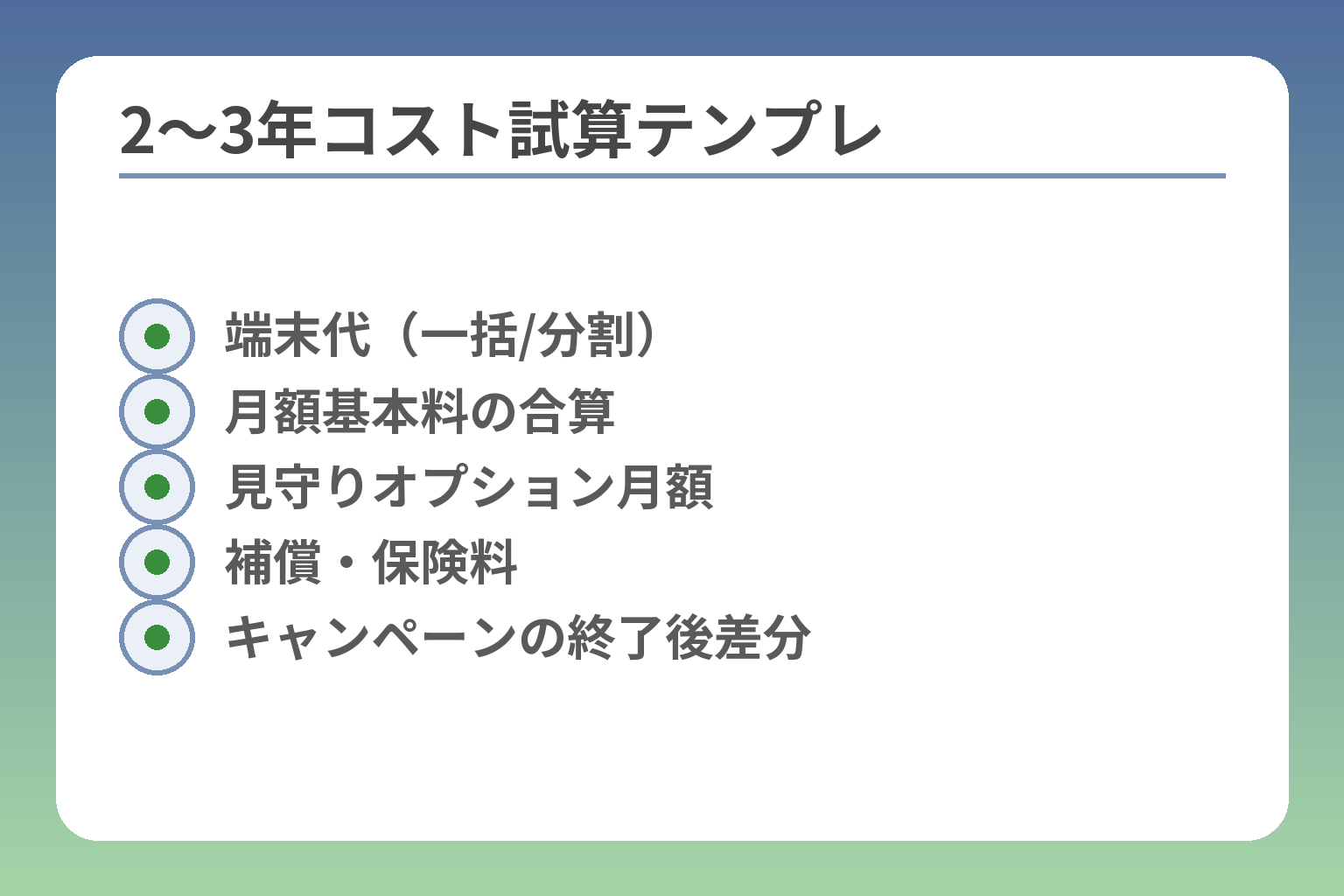 2〜3年コスト試算テンプレ