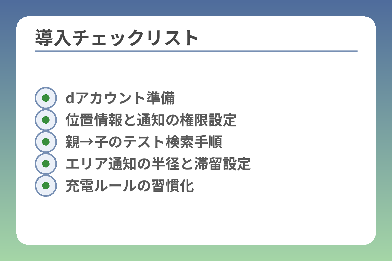 導入チェックリスト