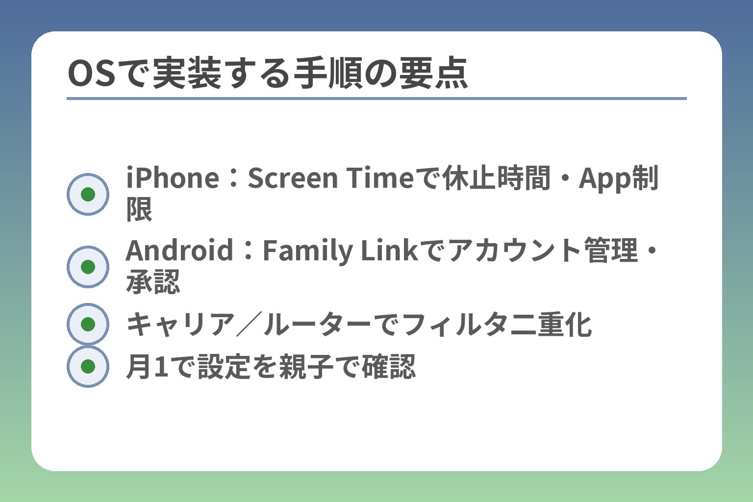 OSで実装する手順の要点