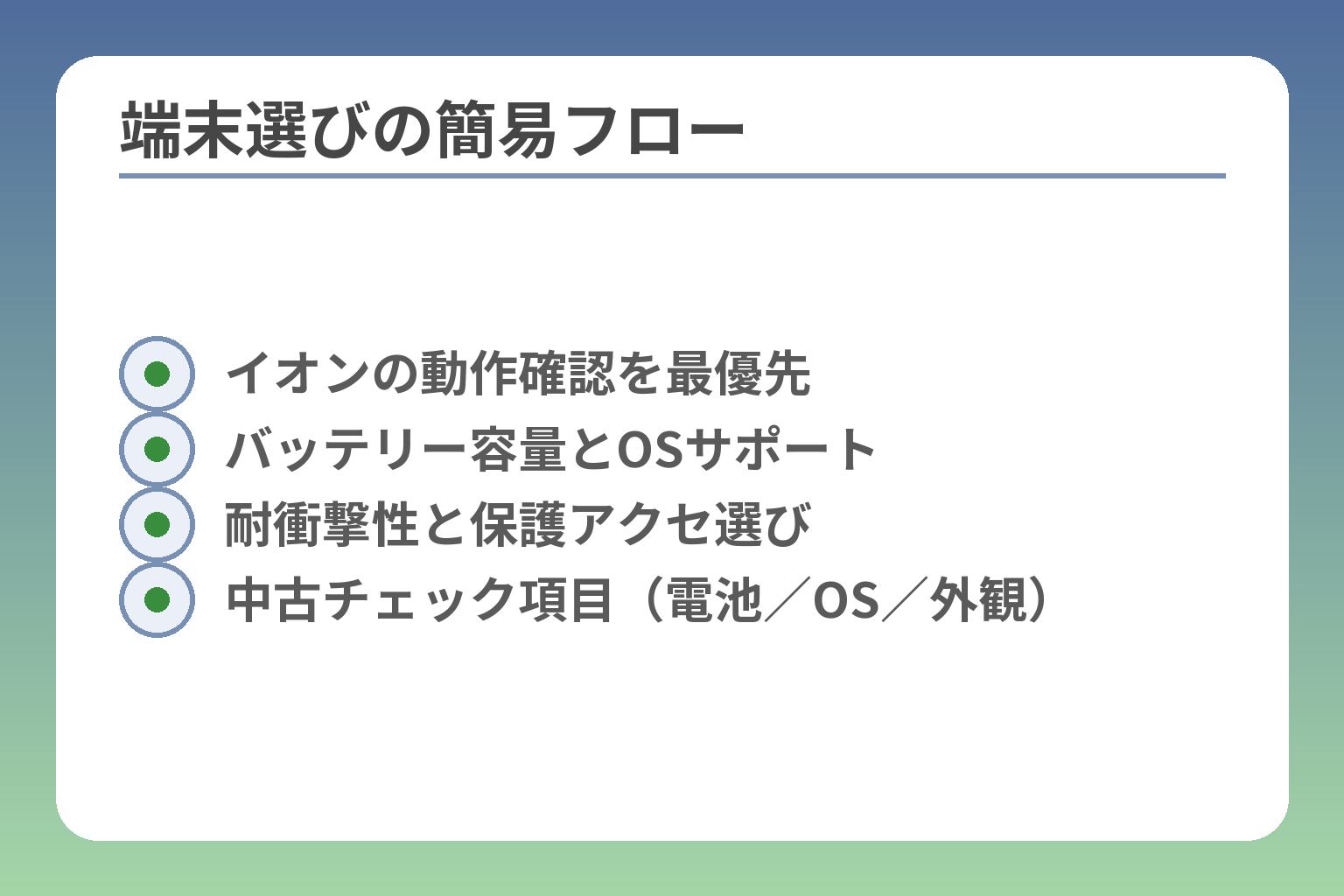 端末選びの簡易フロー