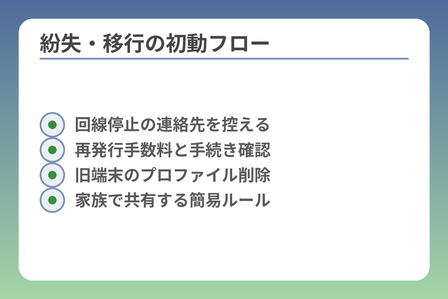 紛失・移行の初動フロー