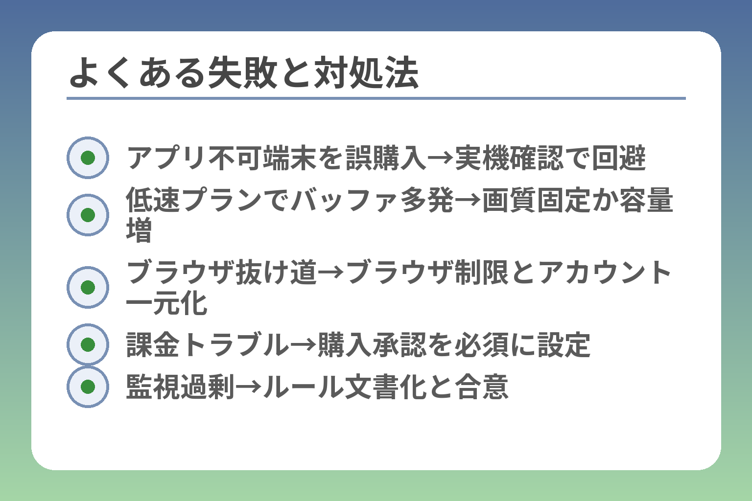 よくある失敗と対処法