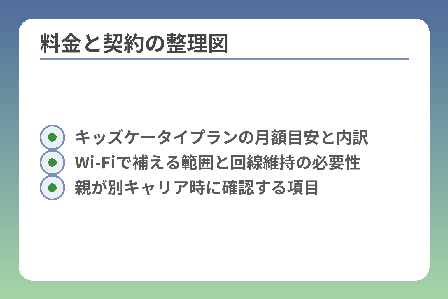 料金と契約の整理図
