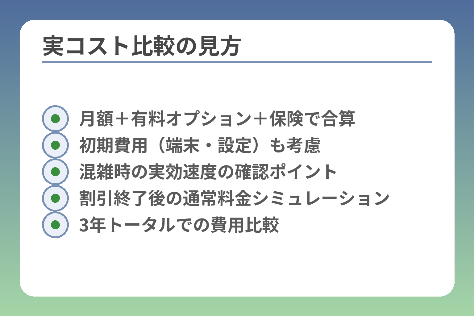 実コスト比較の見方