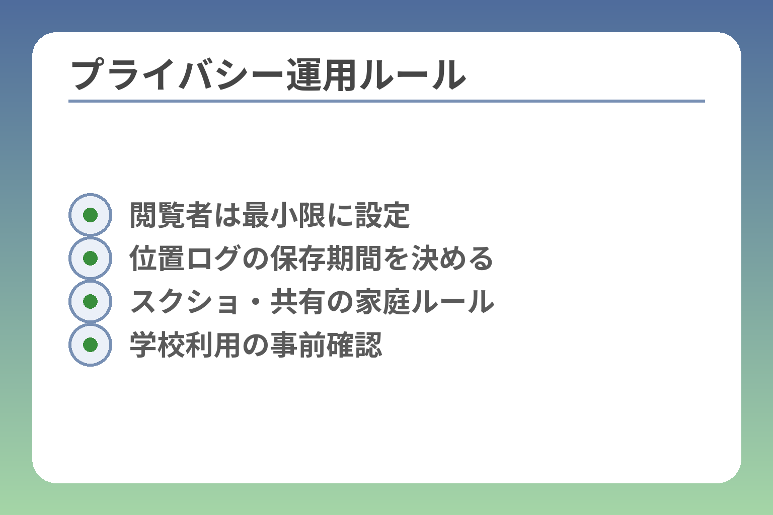 プライバシー運用ルール