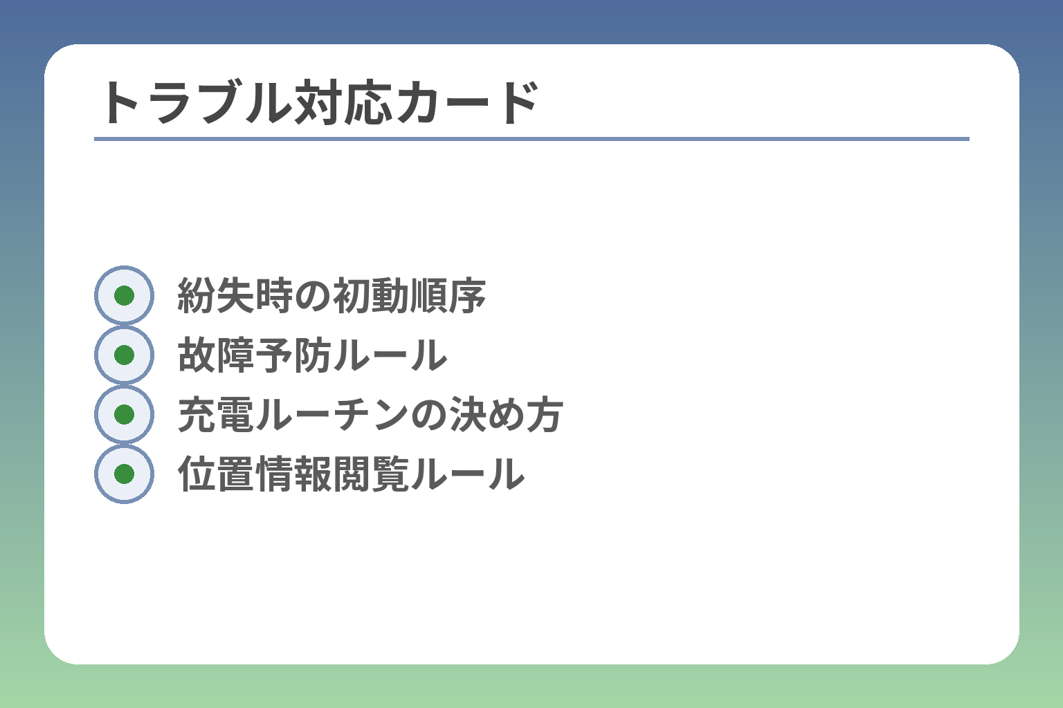 トラブル対応カード