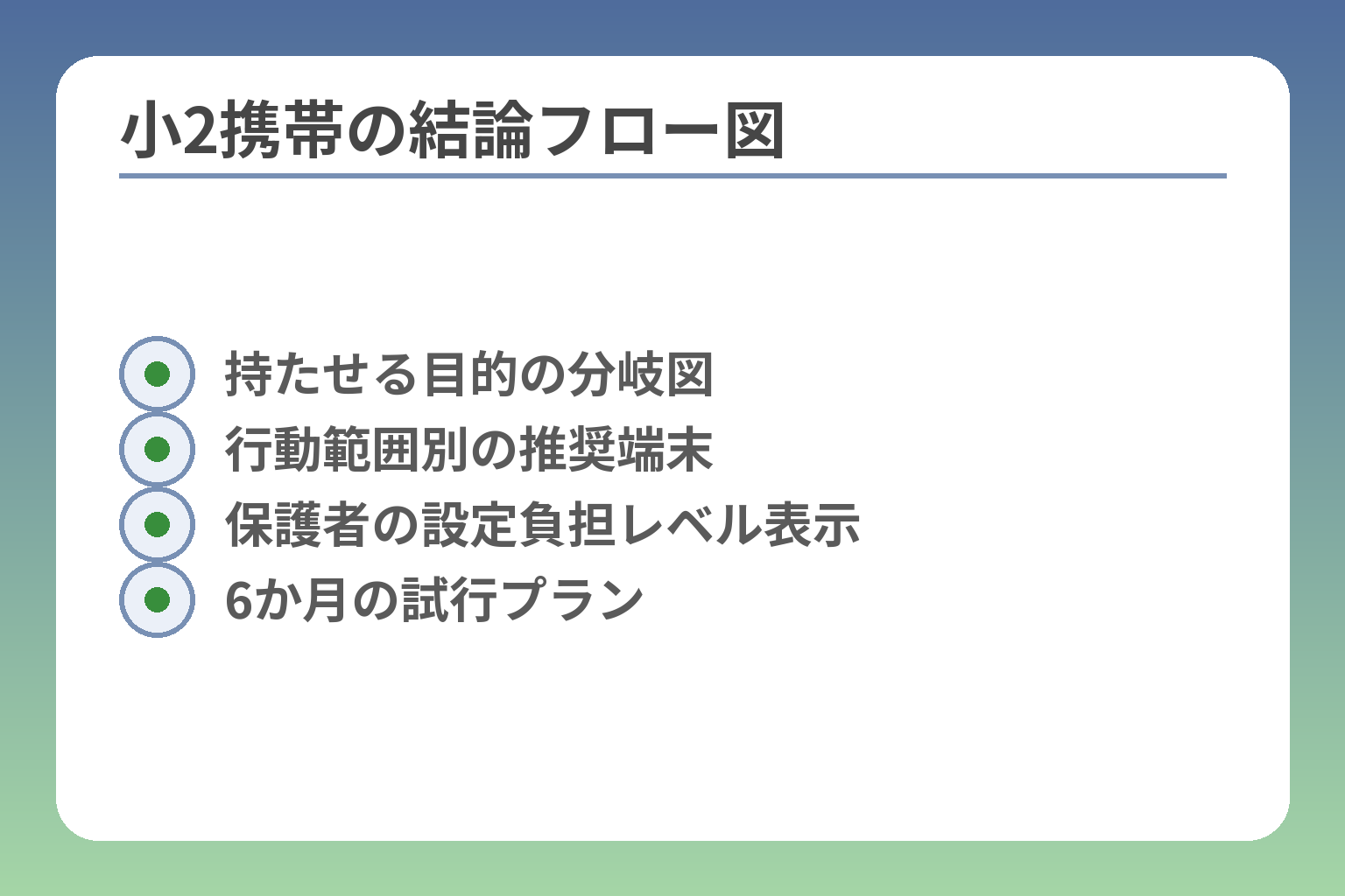 小2携帯の結論フロー図