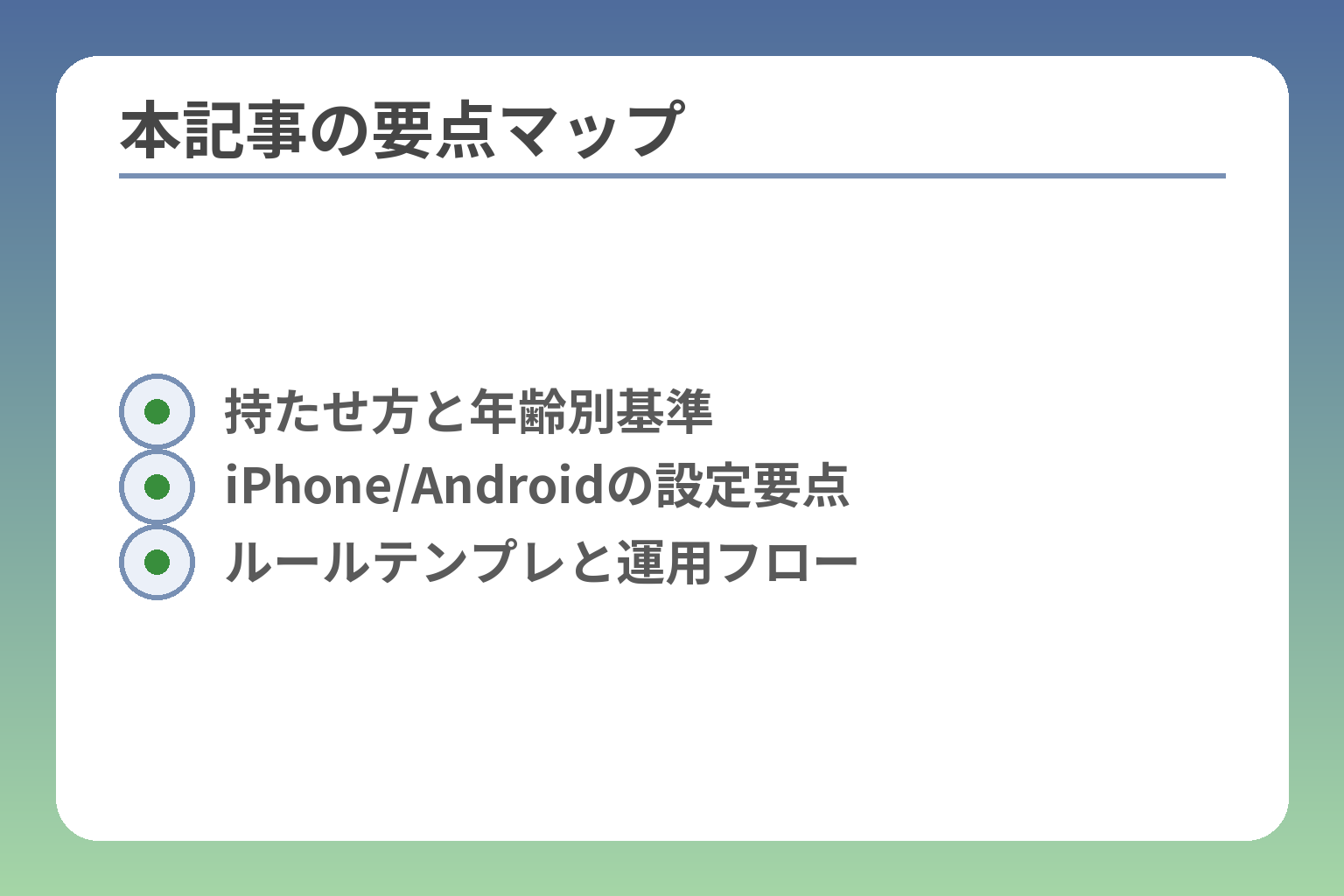 本記事の要点マップ