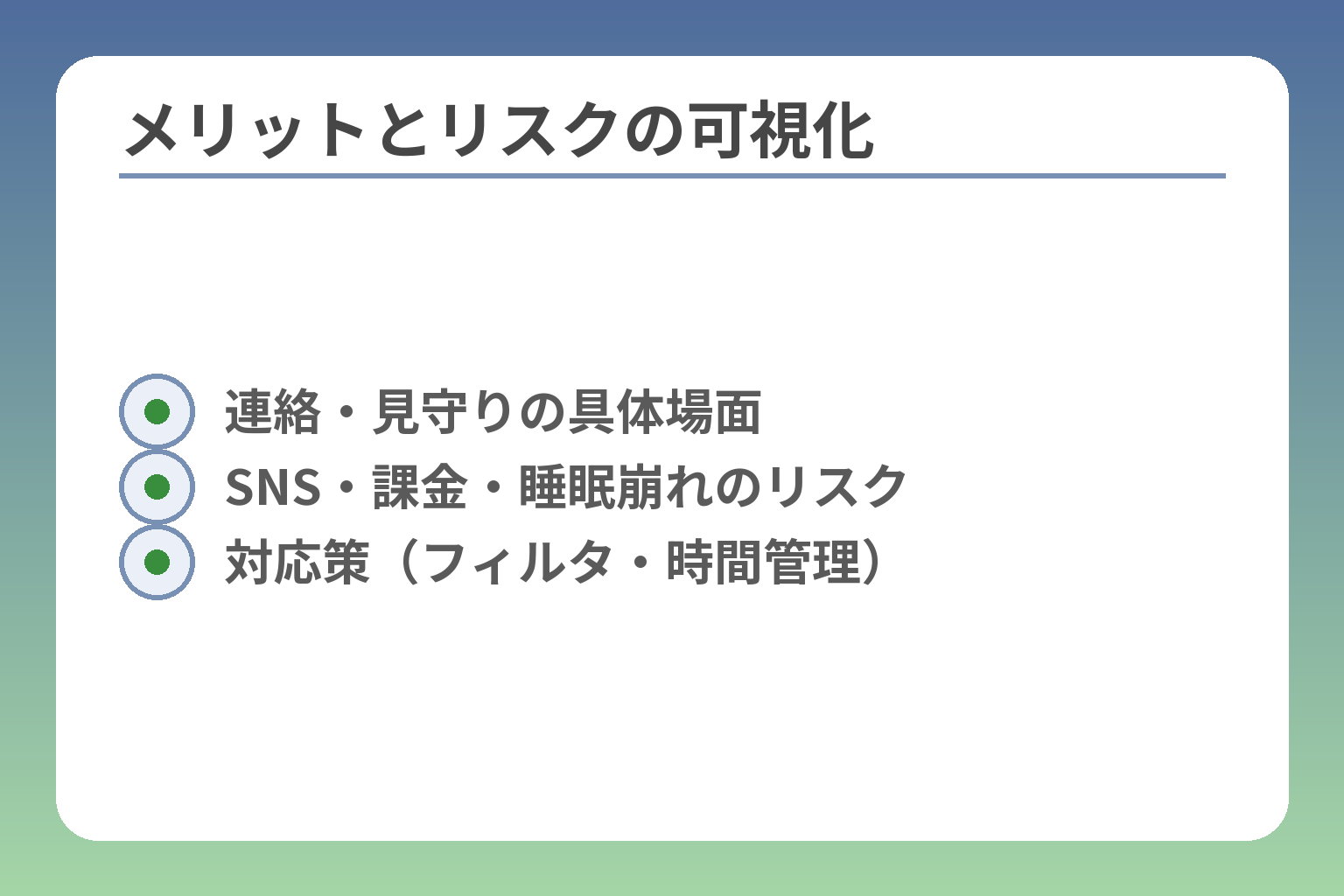 メリットとリスクの可視化