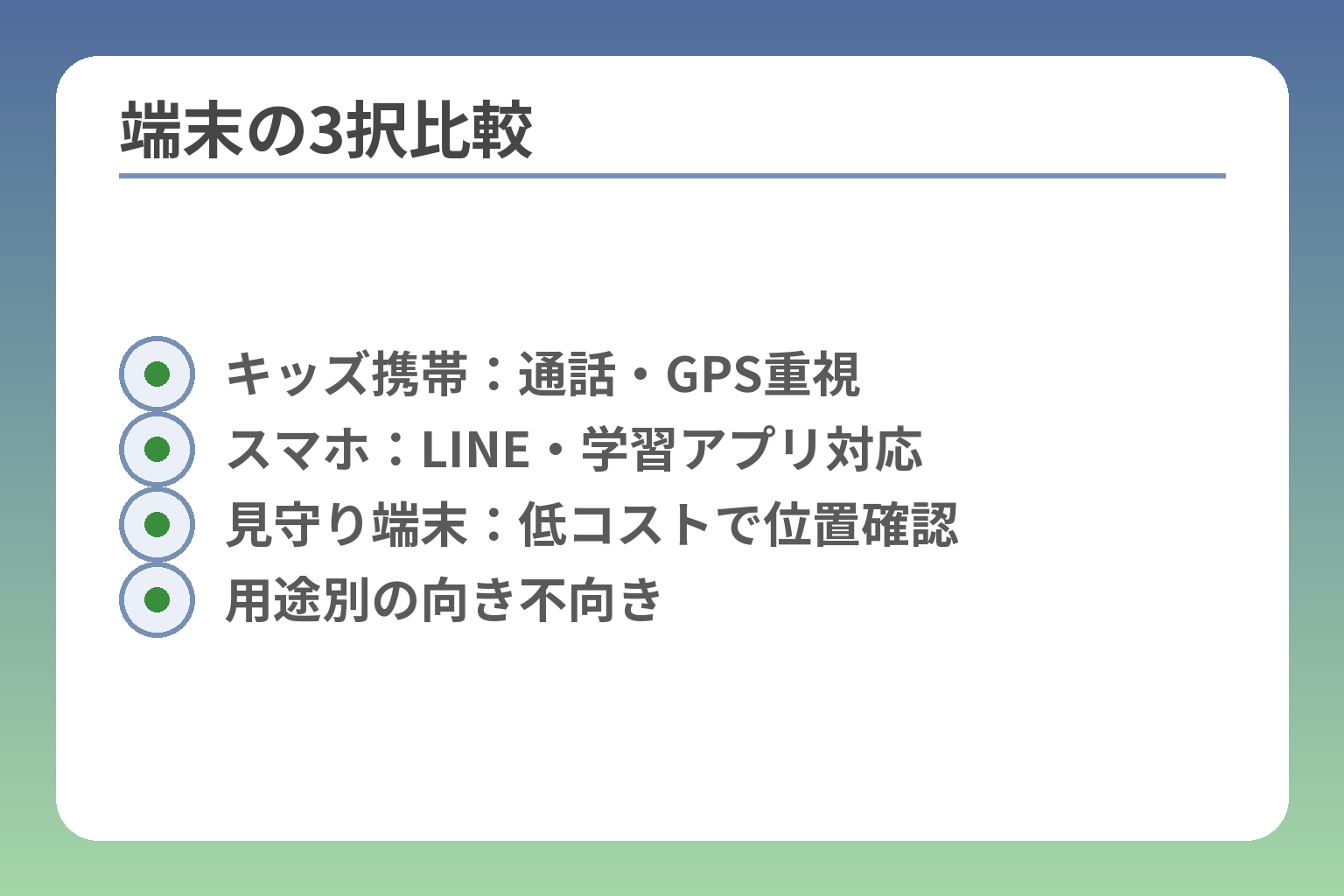 端末の3択比較