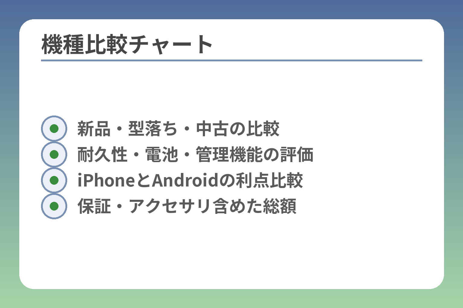 機種比較チャート
