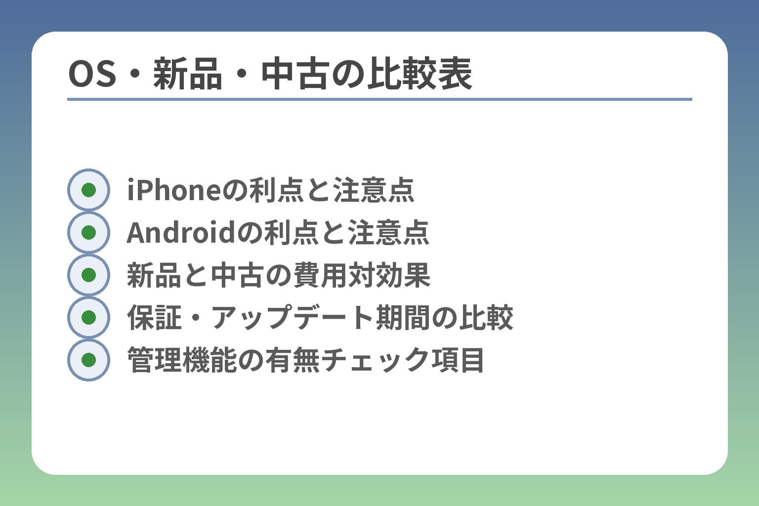 OS・新品・中古の比較表