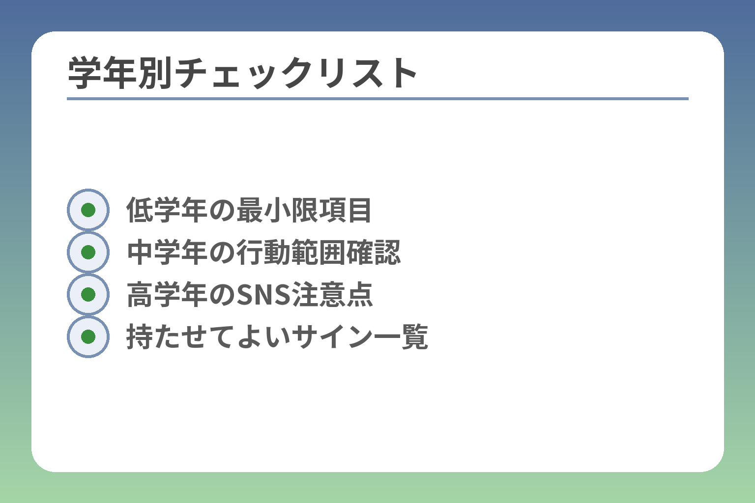 学年別チェックリスト