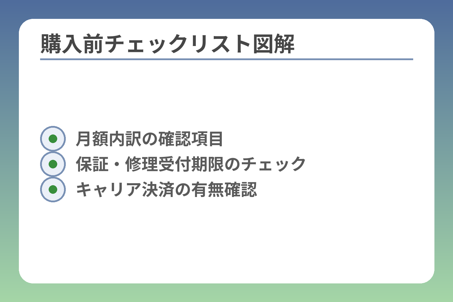 購入前チェックリスト図解