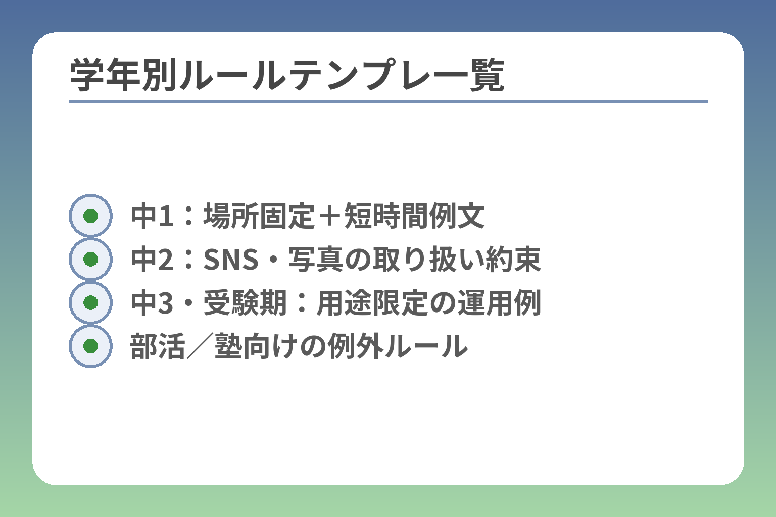 学年別ルールテンプレ一覧