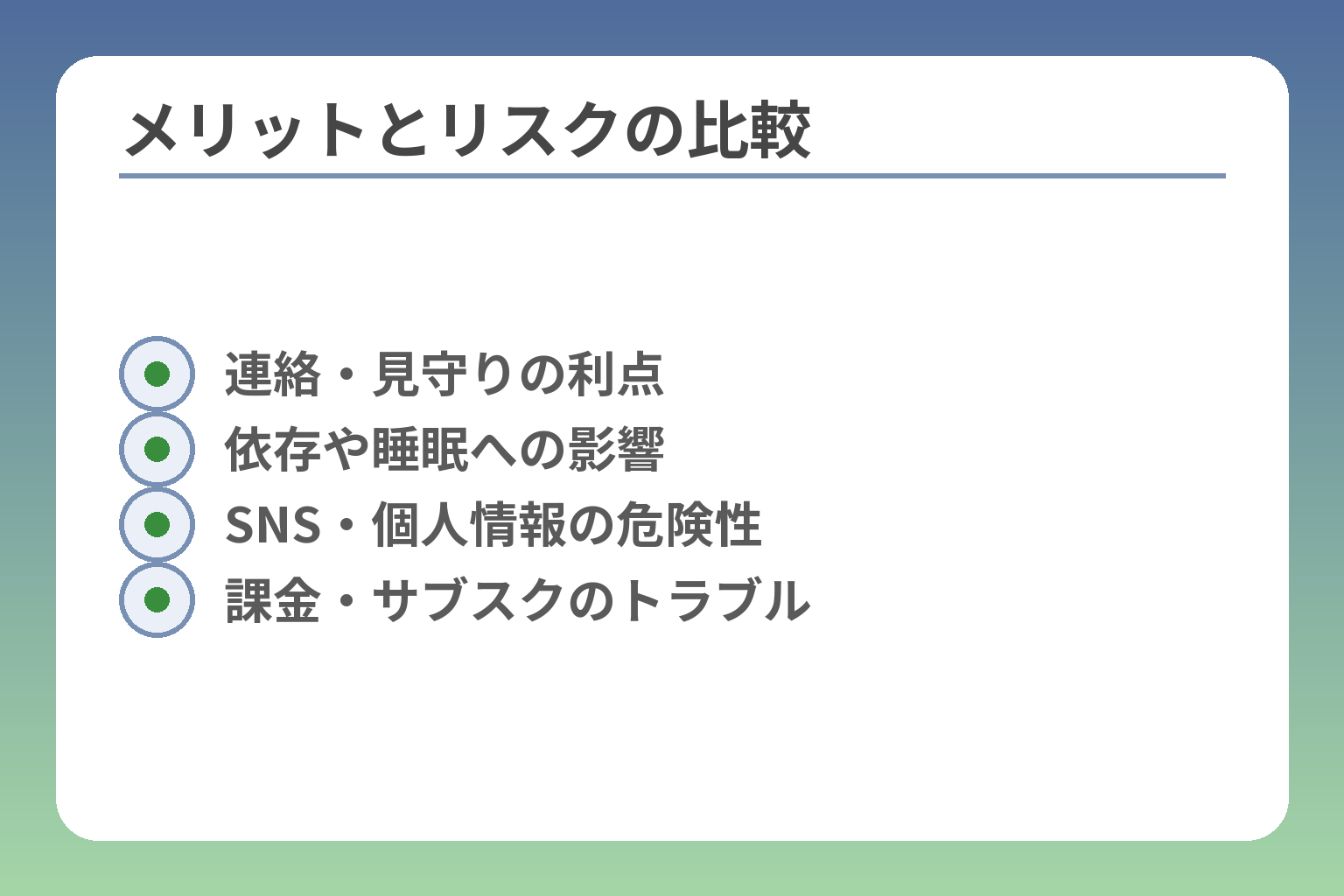 メリットとリスクの比較