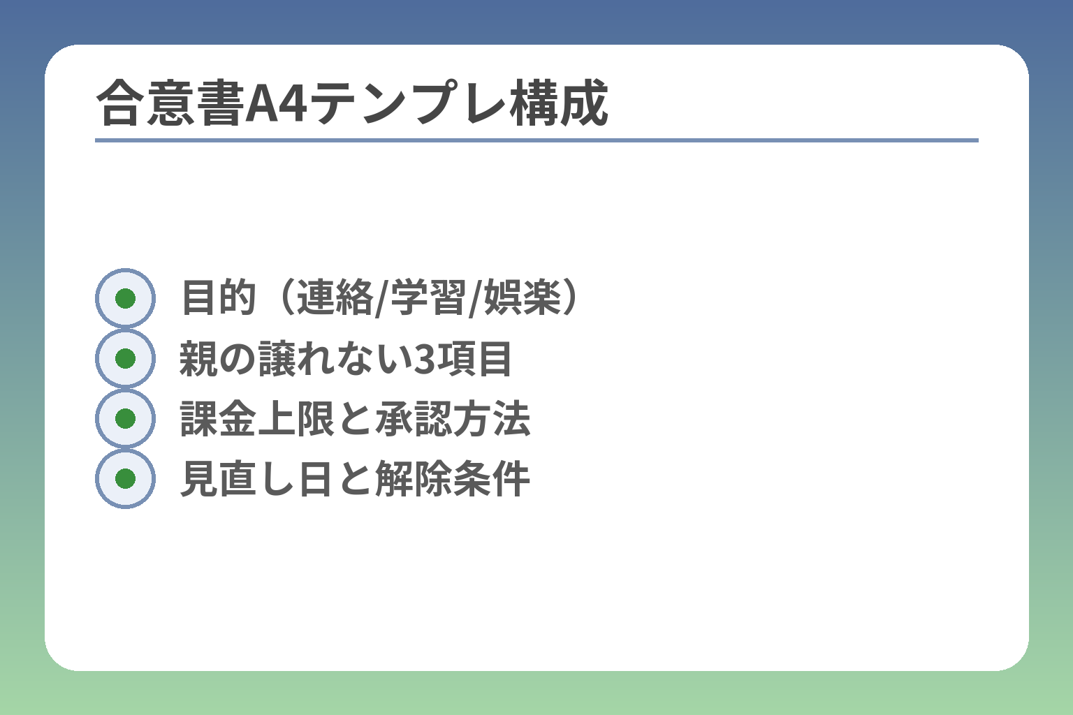 合意書A4テンプレ構成