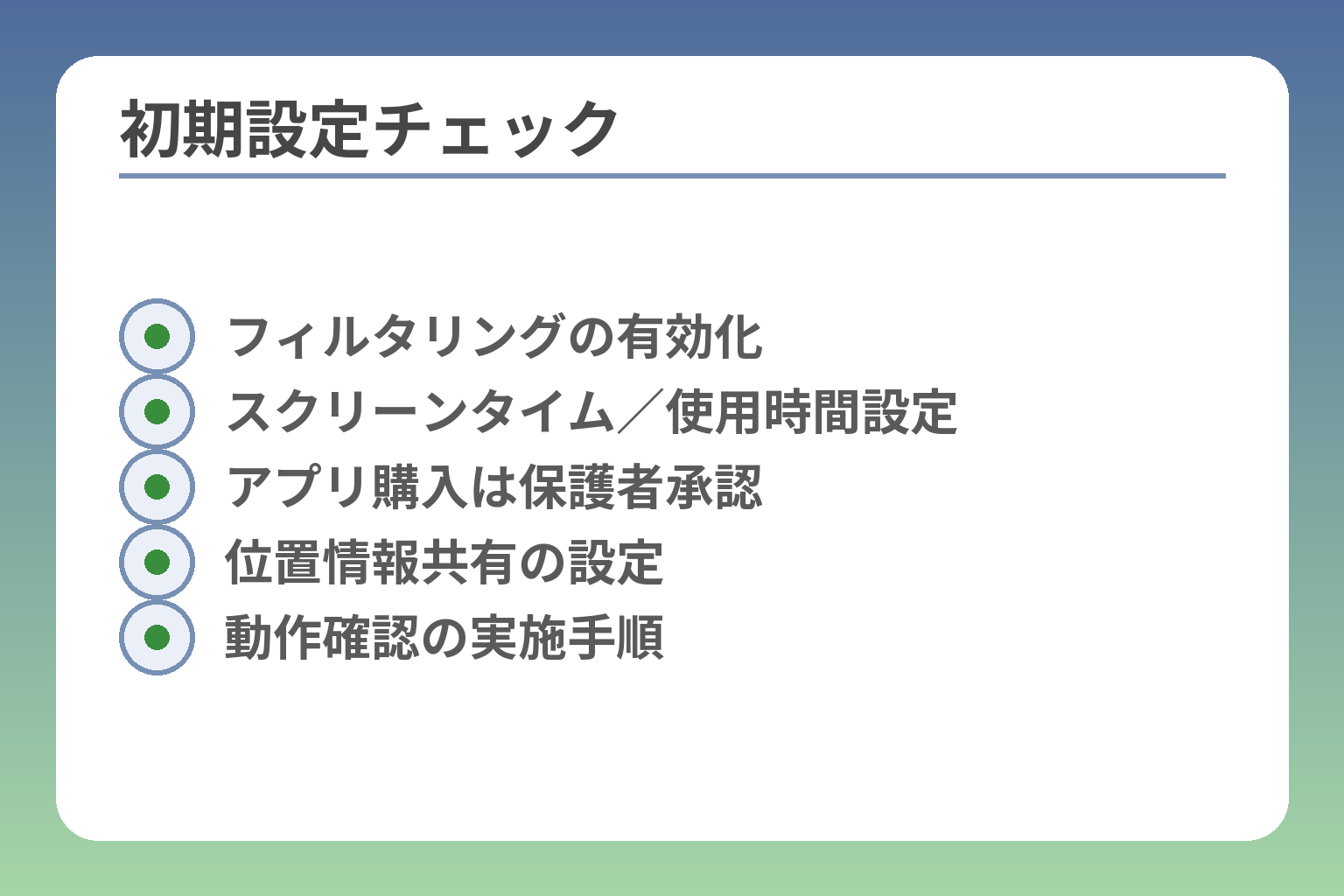 初期設定チェック