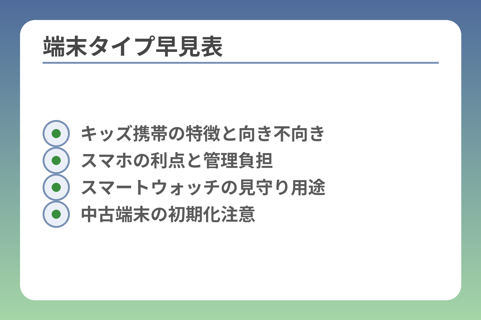 端末タイプ早見表