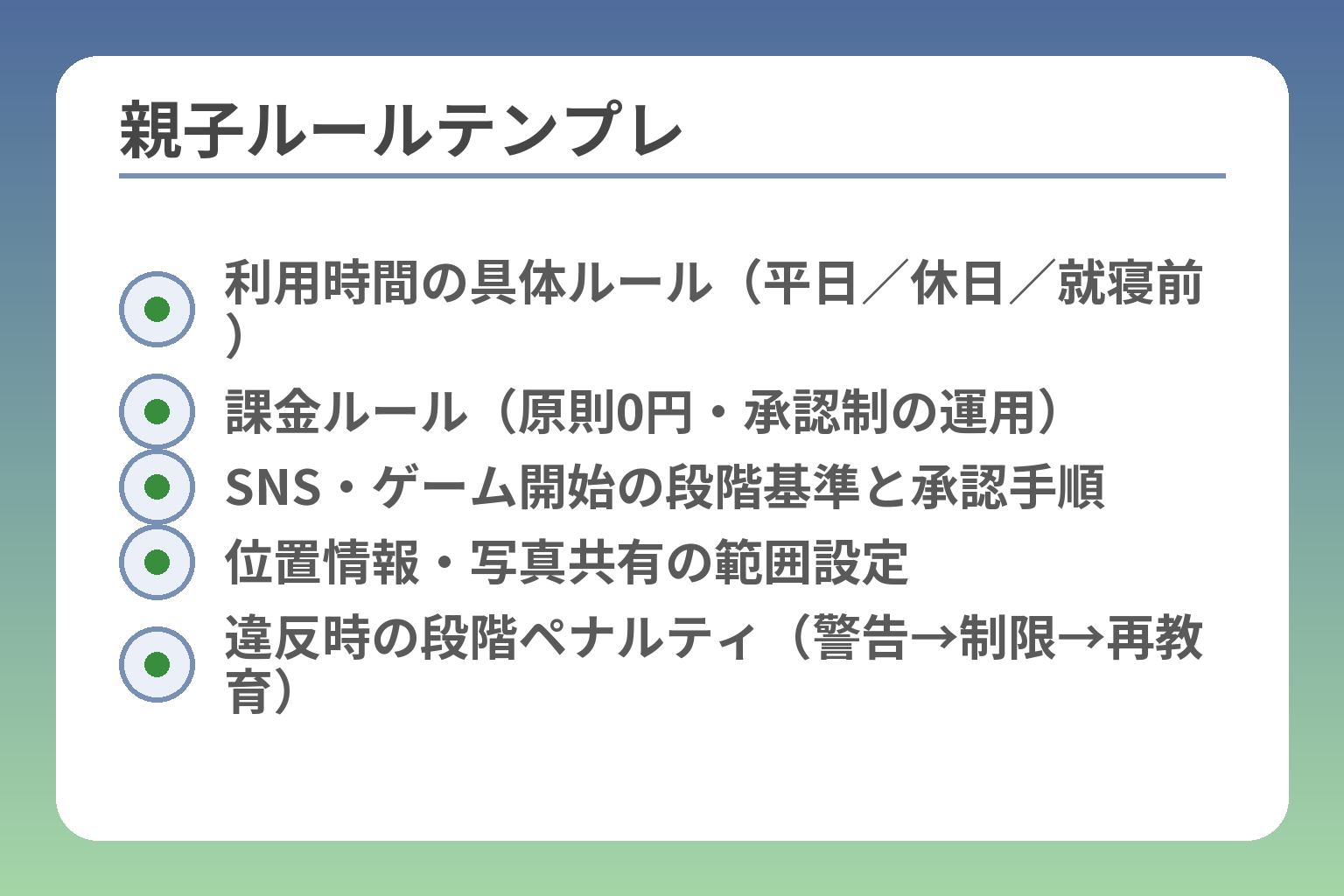 親子ルールテンプレ