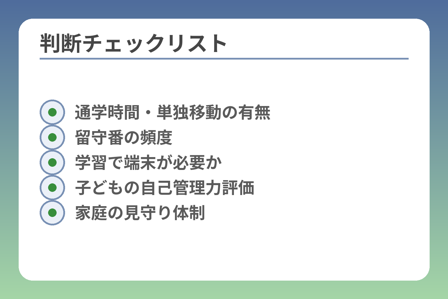 判断チェックリスト