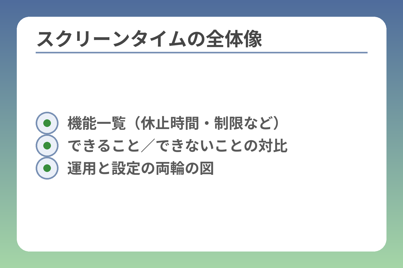 スクリーンタイムの全体像