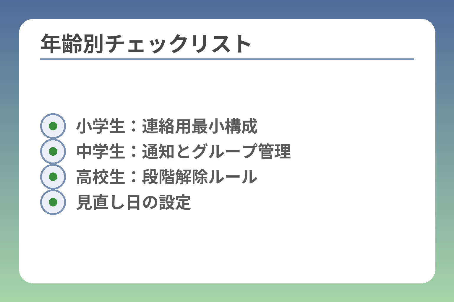 年齢別チェックリスト