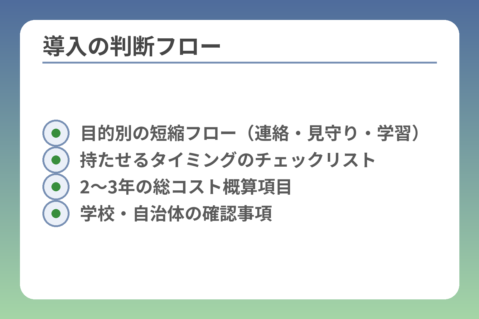 導入の判断フロー