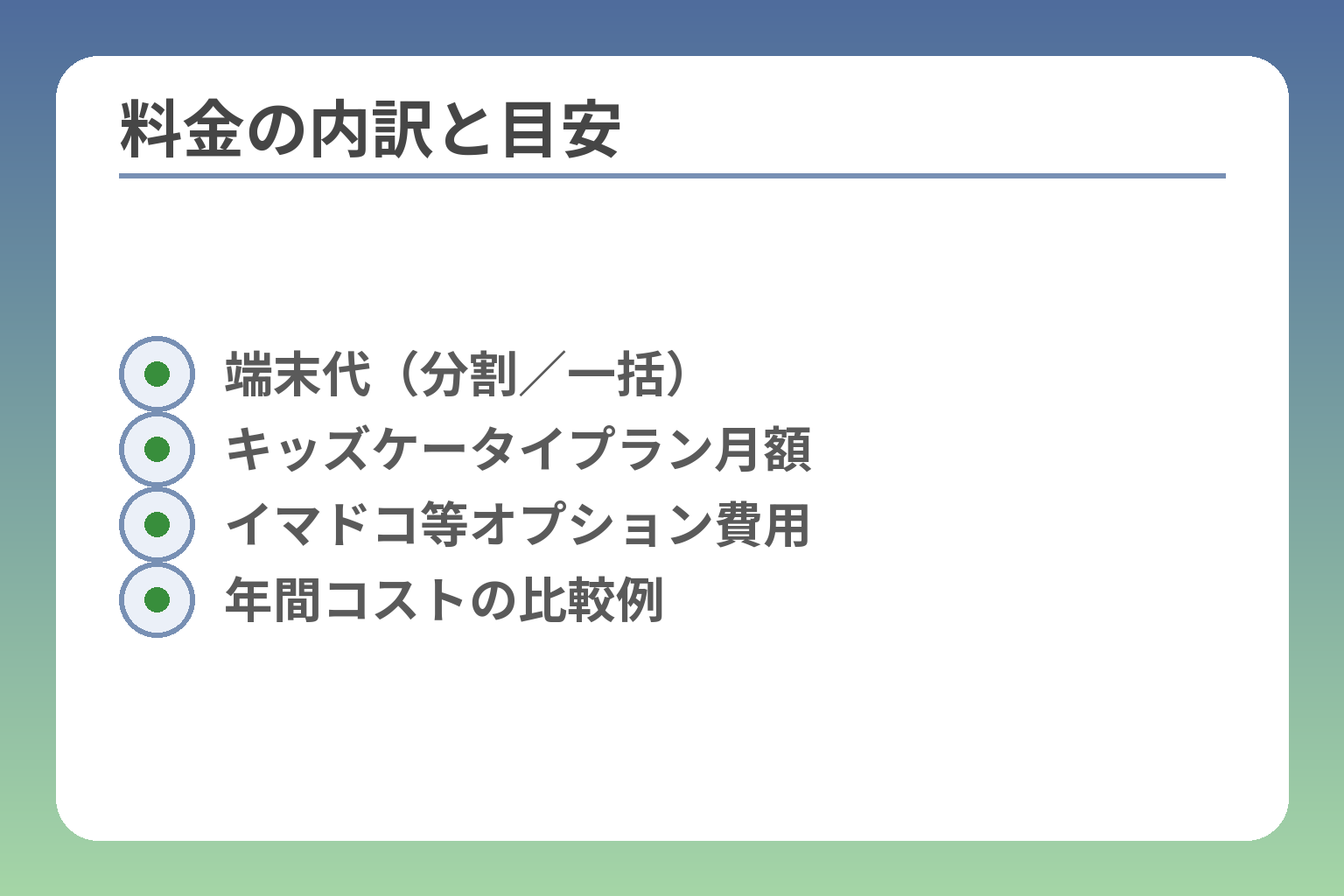 料金の内訳と目安