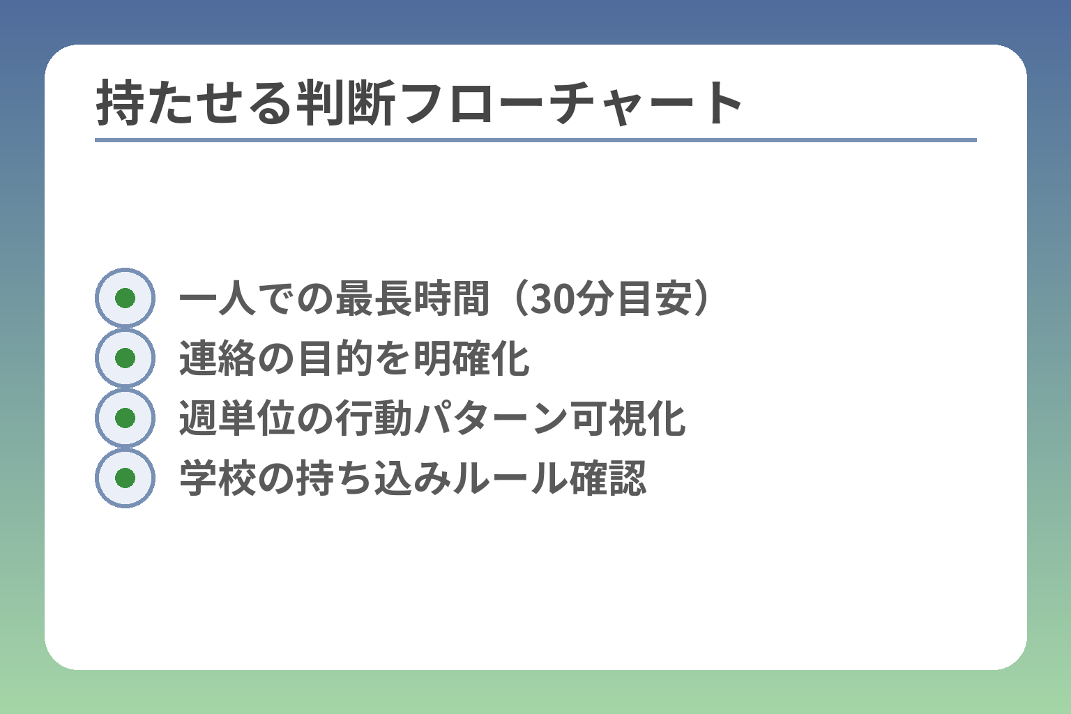 持たせる判断フローチャート