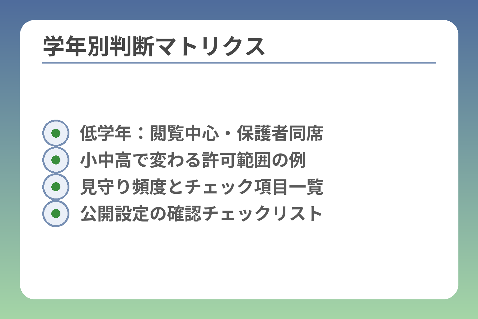 学年別判断マトリクス