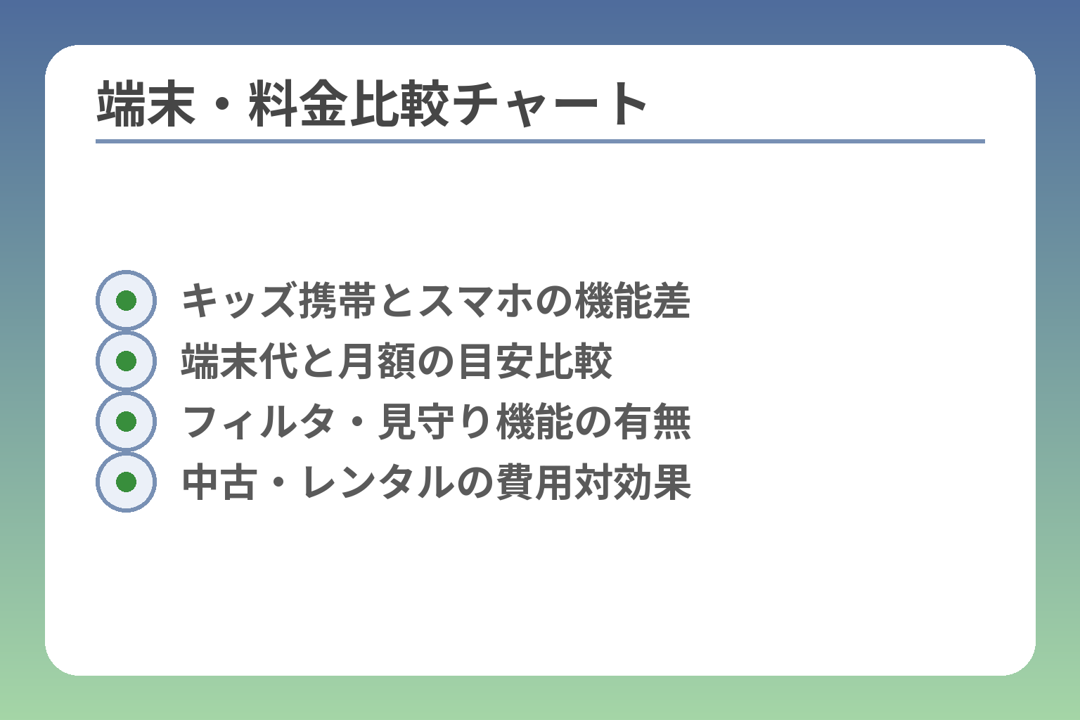 端末・料金比較チャート
