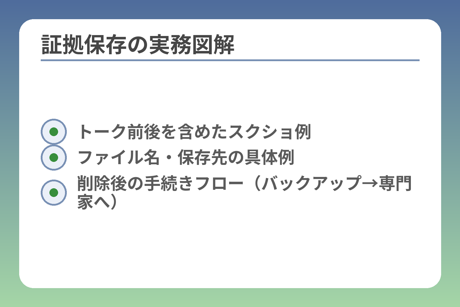証拠保存の実務図解