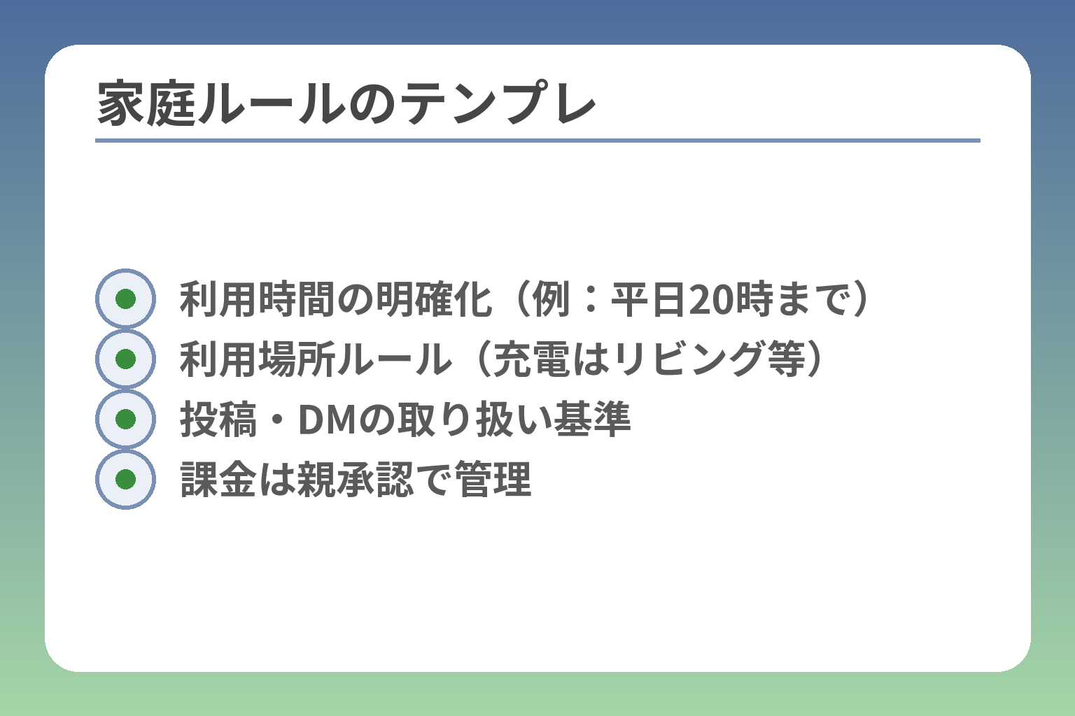 家庭ルールのテンプレ