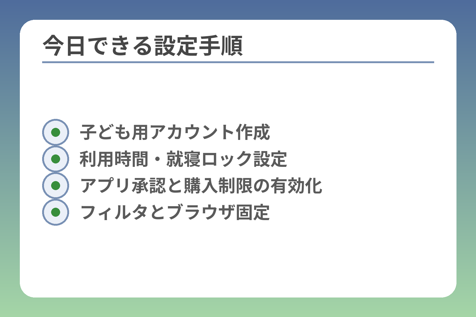 今日できる設定手順
