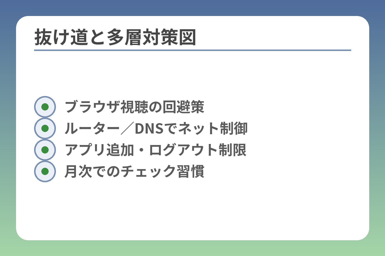 抜け道と多層対策図