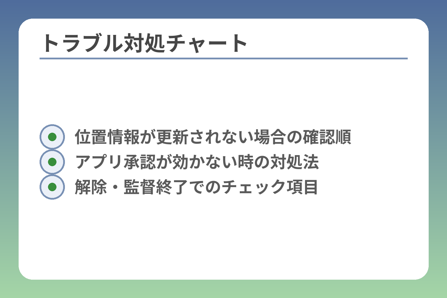 トラブル対処チャート