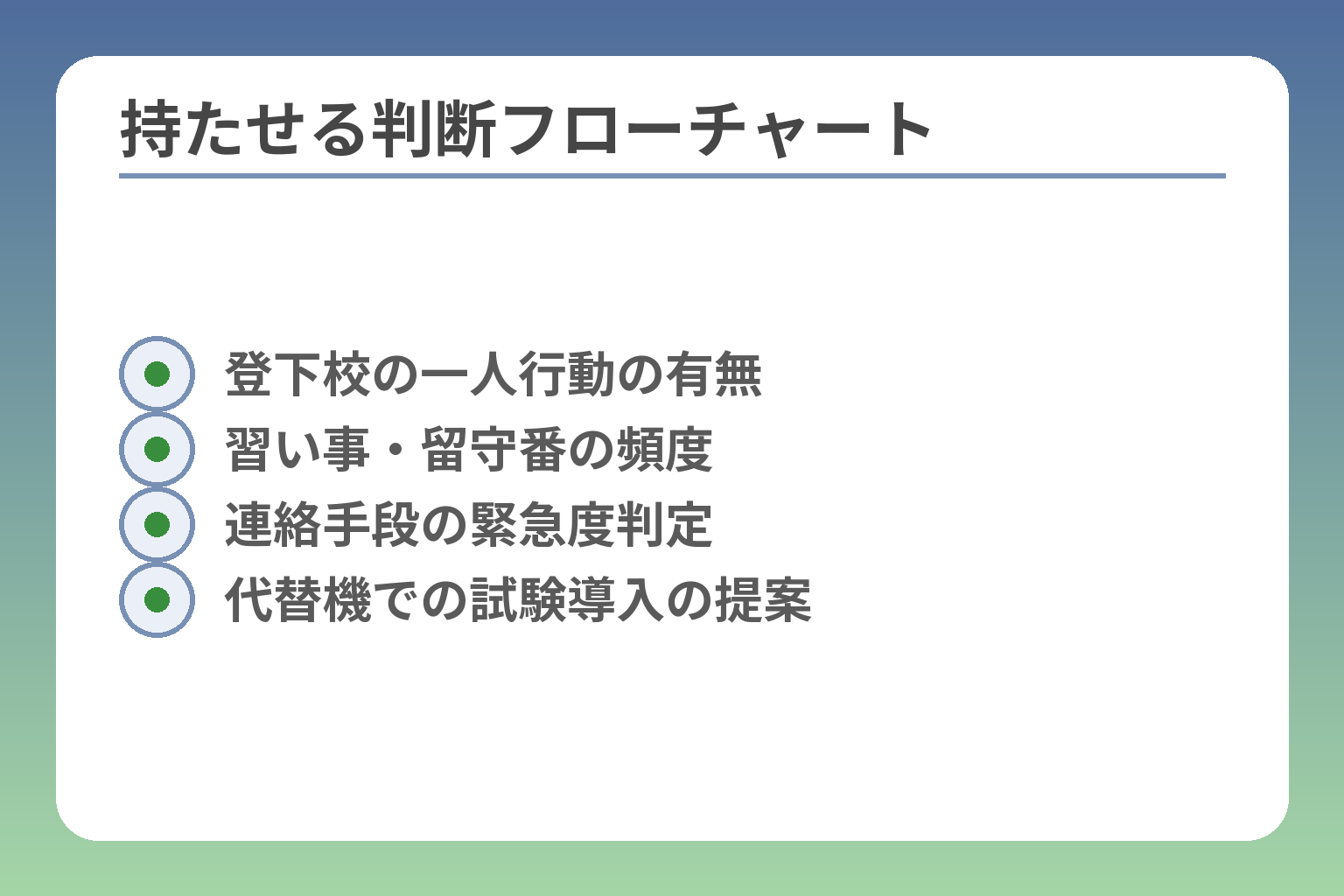 持たせる判断フローチャート
