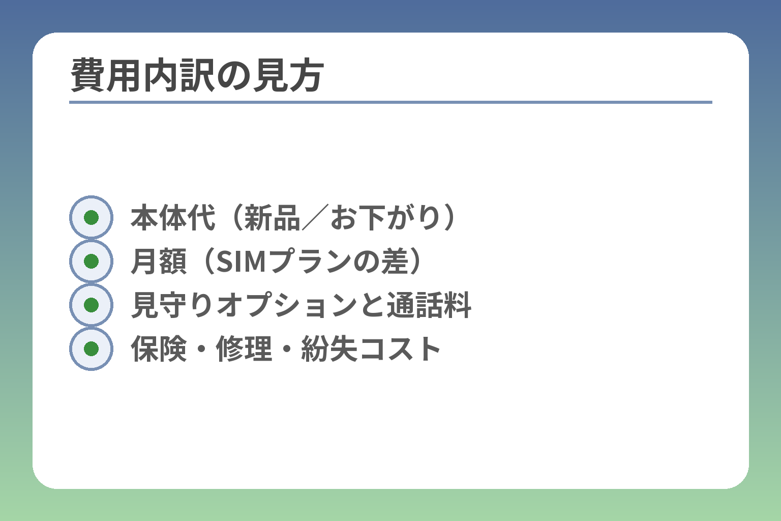 費用内訳の見方