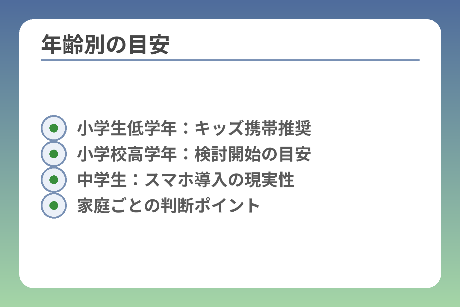 年齢別の目安